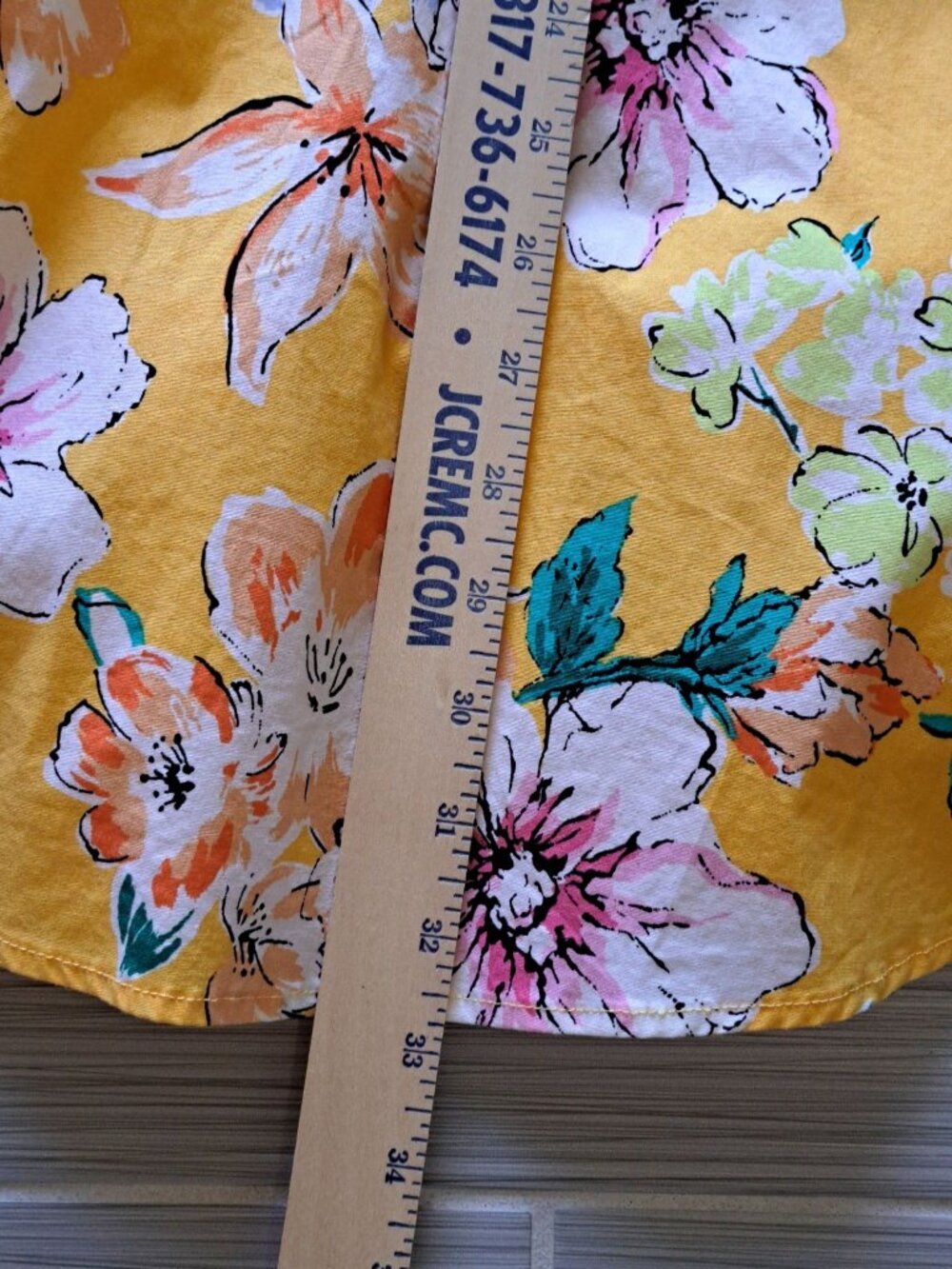 Yellow Floral Sundress Sweetheart Neckline Tulle Lining Womens Summer Dress S - Picture 13 of 14
